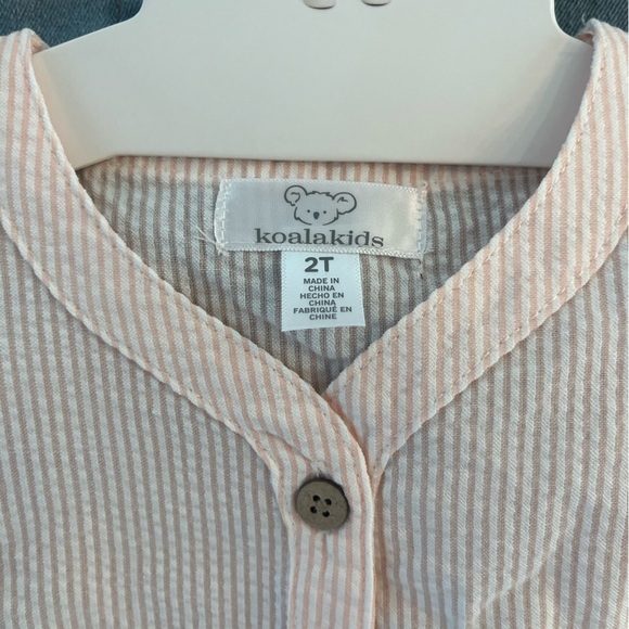 NWT Koala Kids Toddler Girl 2T Short Set Pink Seersucker Lace Summer Jean - Picture 6 of 8